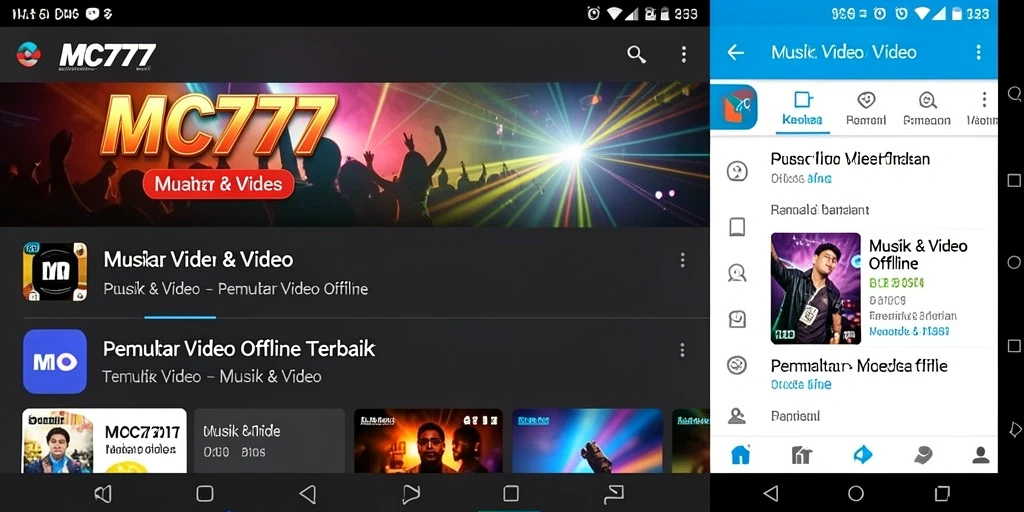 Antarmuka MC777 yang ramah pengguna untuk Pemutar Video Offline.