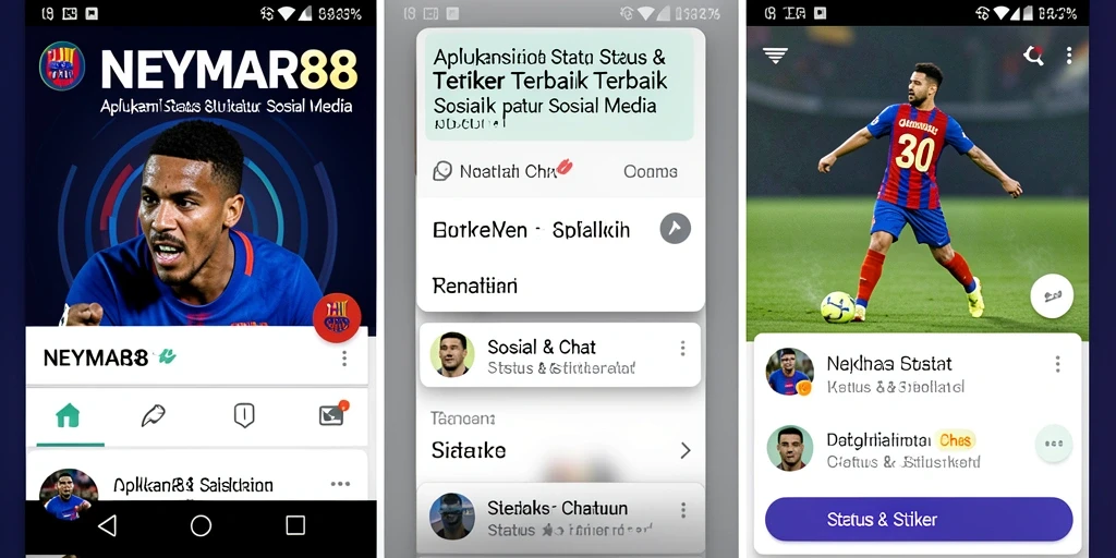 Antarmuka NEYMAR88 yang vibrant dan menarik untuk stiker dan status.