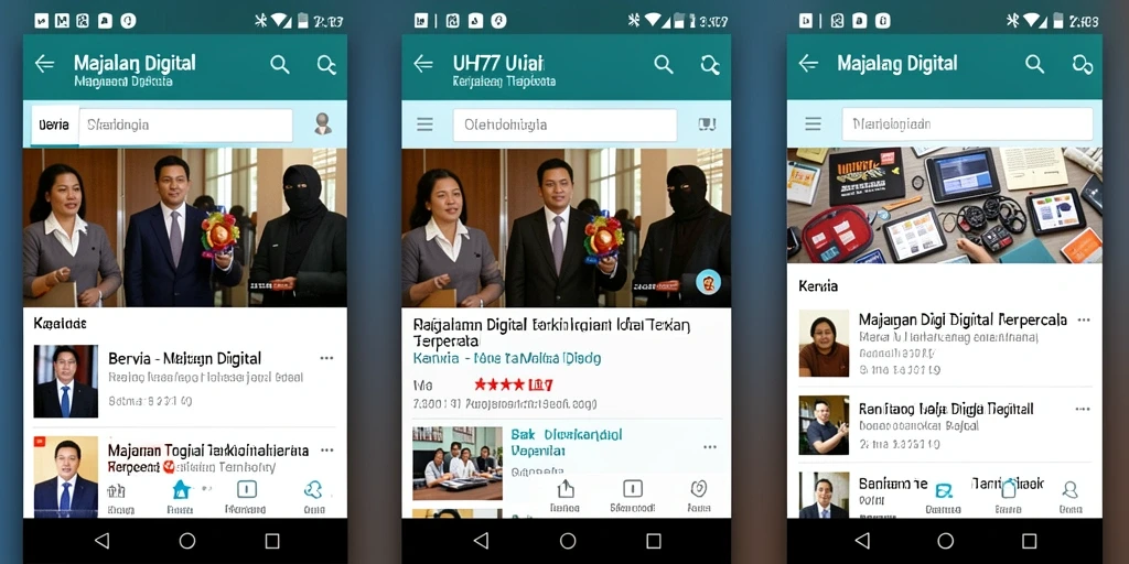 Tampilan antarmuka UH77 yang modern dan user-friendly untuk Majalah Digital.