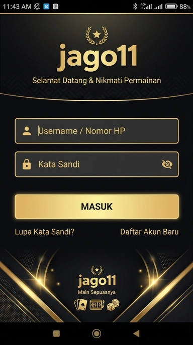 Tampilan halaman login jago11